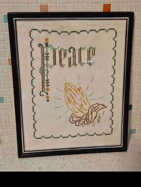 Vintage Cross Stitch Praying Hands